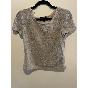 Adrianna Papell sequenced beaded short sleeve top size small